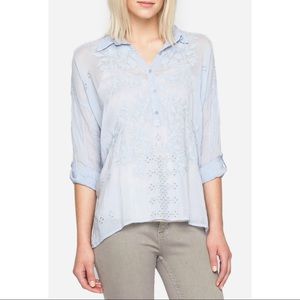 Johnny Was Faith Blouse Embroidered Floral Sz M
